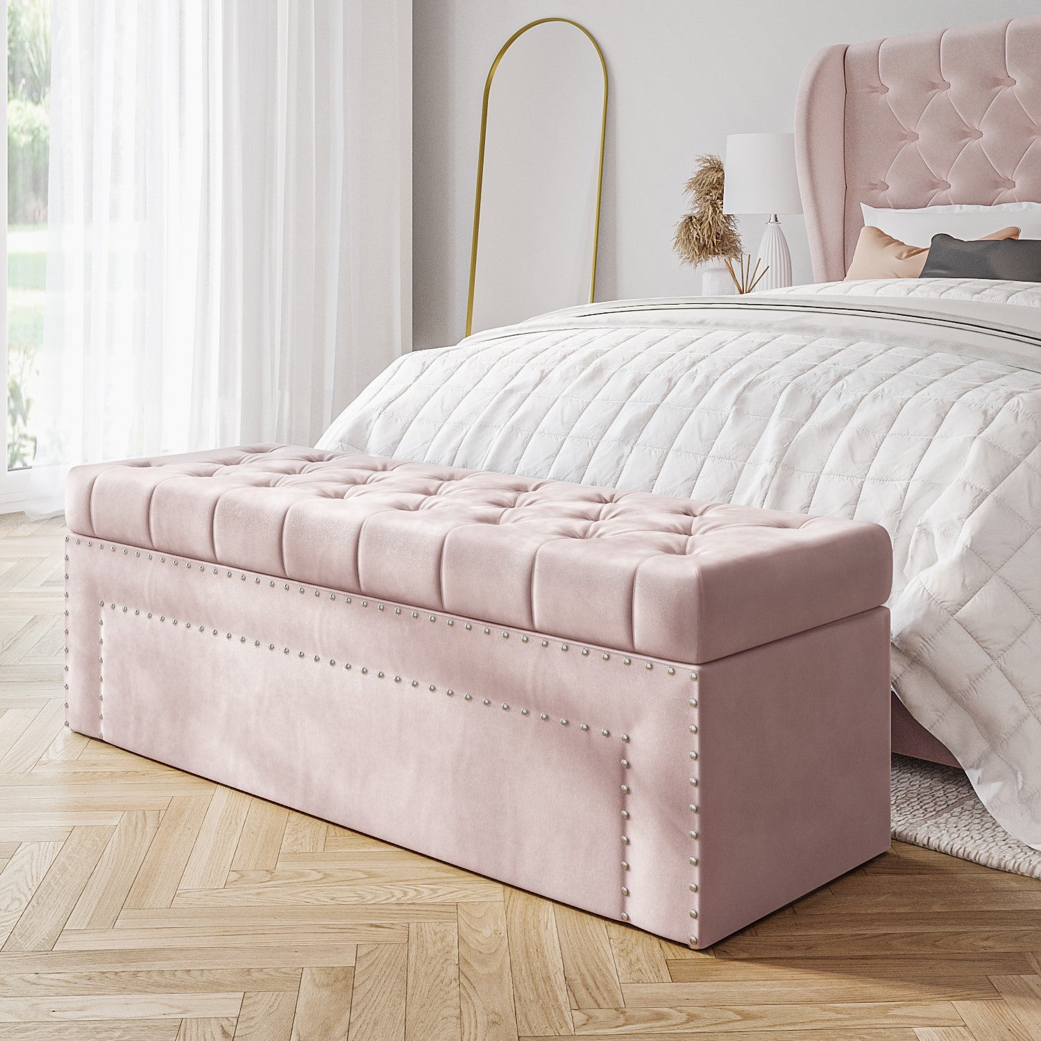 Pink ottoman shop box