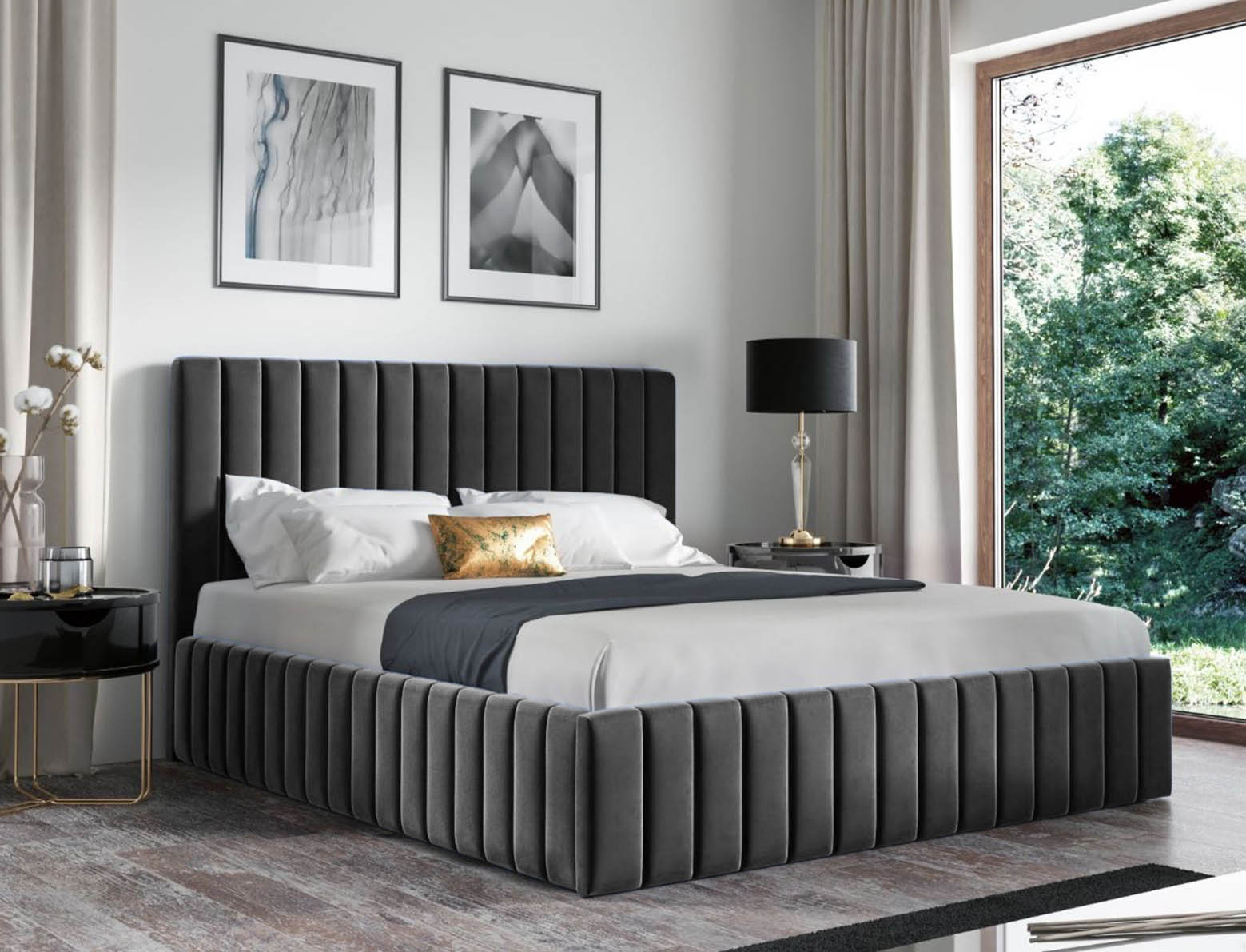 Paris Lined Upholstered Bed Frame