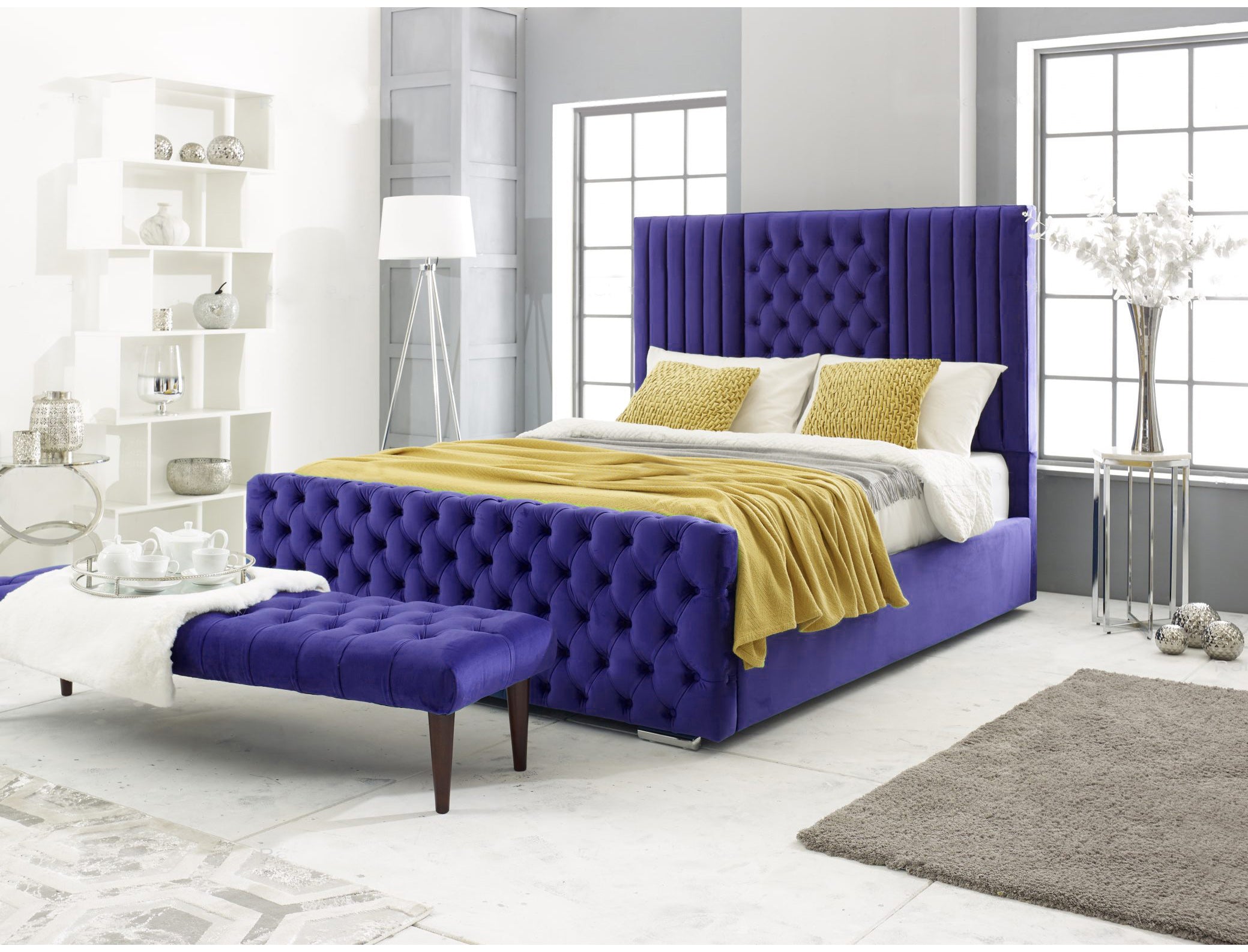 Elizabeth Velvet Upholstered Bed Frame