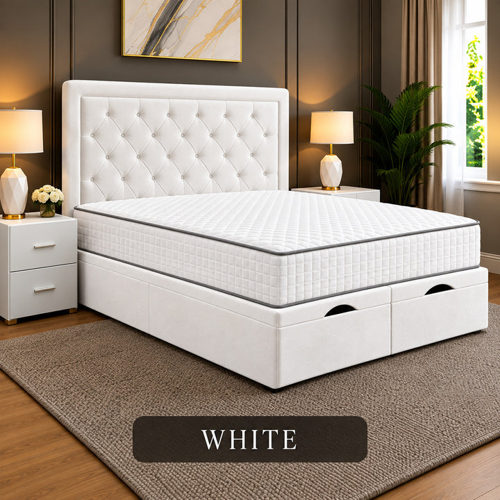 Milan Chesterfield Tufted Divan Storage Ottoman Bed Frame