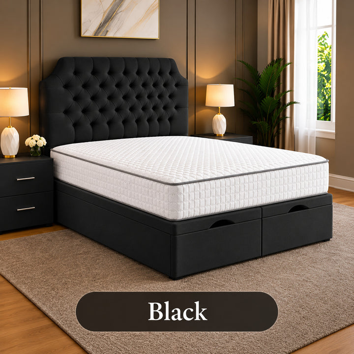 Monzo Chesterfield Tufted Divan Storage Ottoman Bed Frame