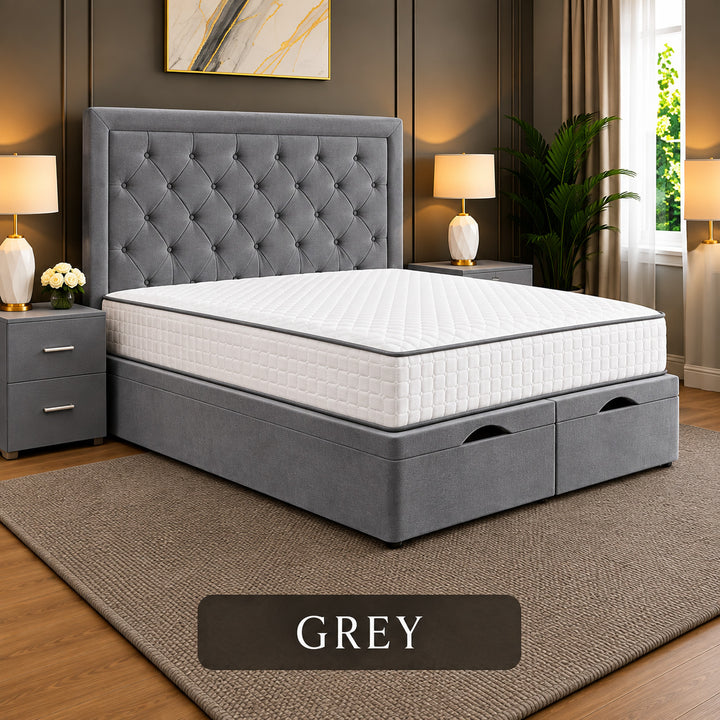 Milan Chesterfield Tufted Divan Storage Ottoman Bed Frame