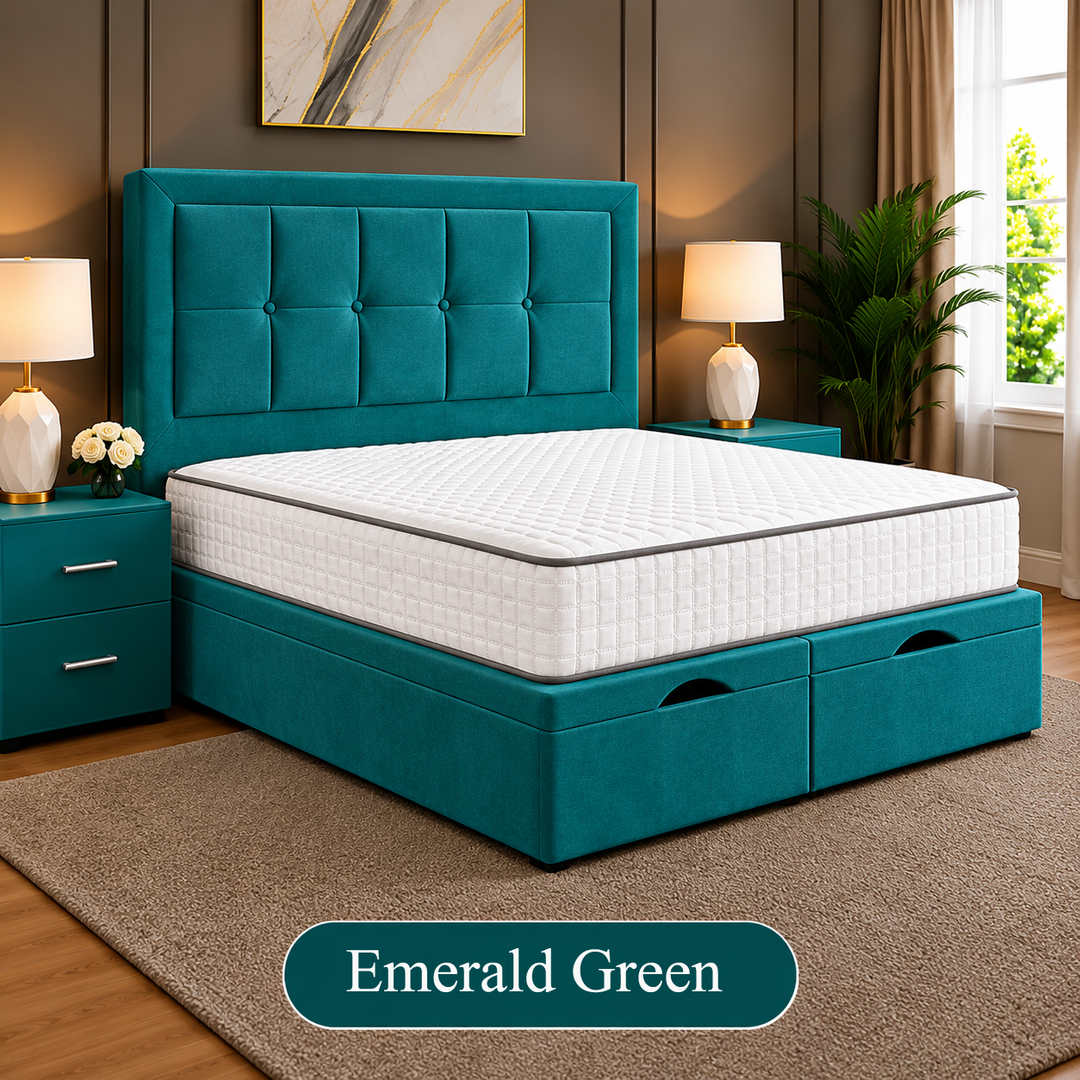 Maria Cubed Tufted Divan Storage Ottoman Bed Frame