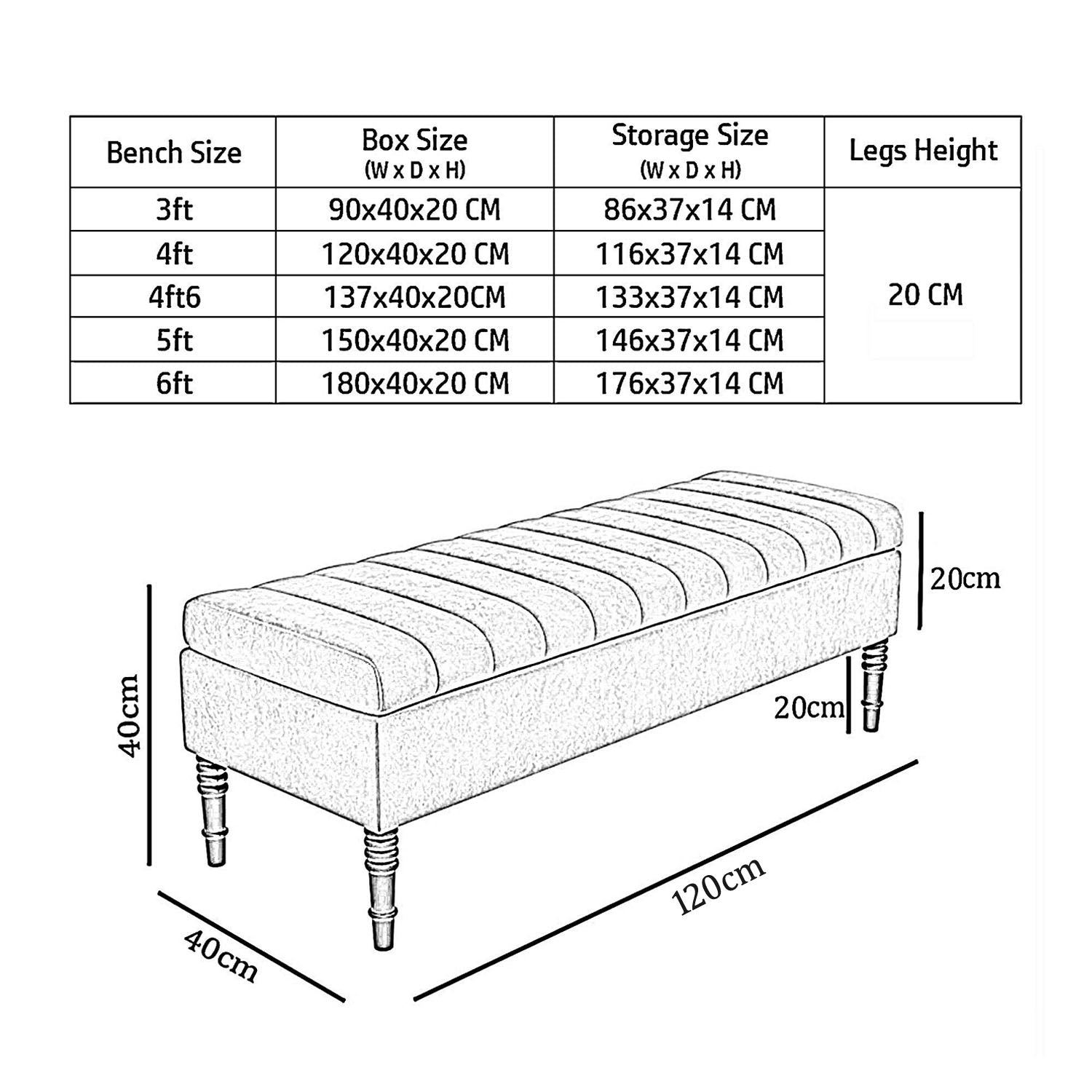 Safar Ottoman Storage Bench in Naples Fabric