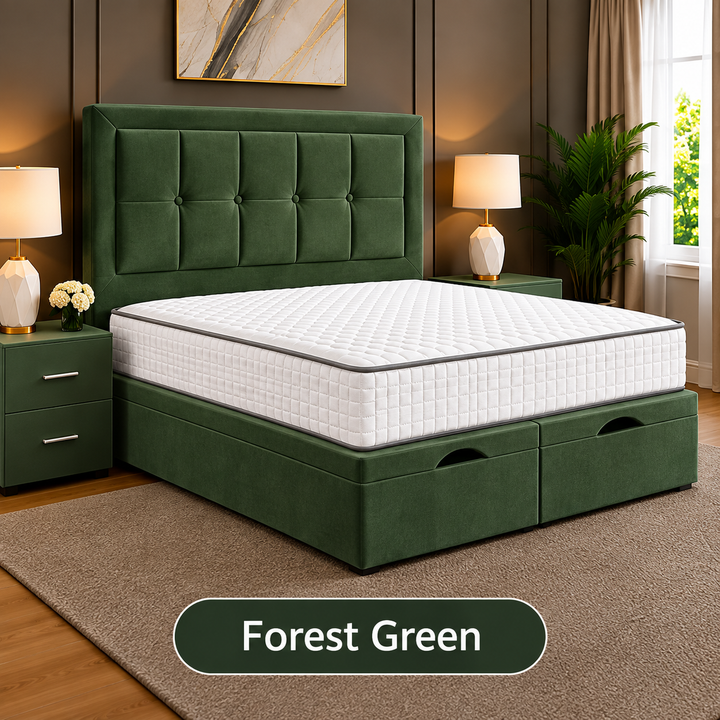 Maria Cubed Tufted Divan Storage Ottoman Bed Frame