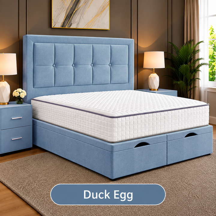 Maria Cubed Tufted Divan Storage Ottoman Bed Frame