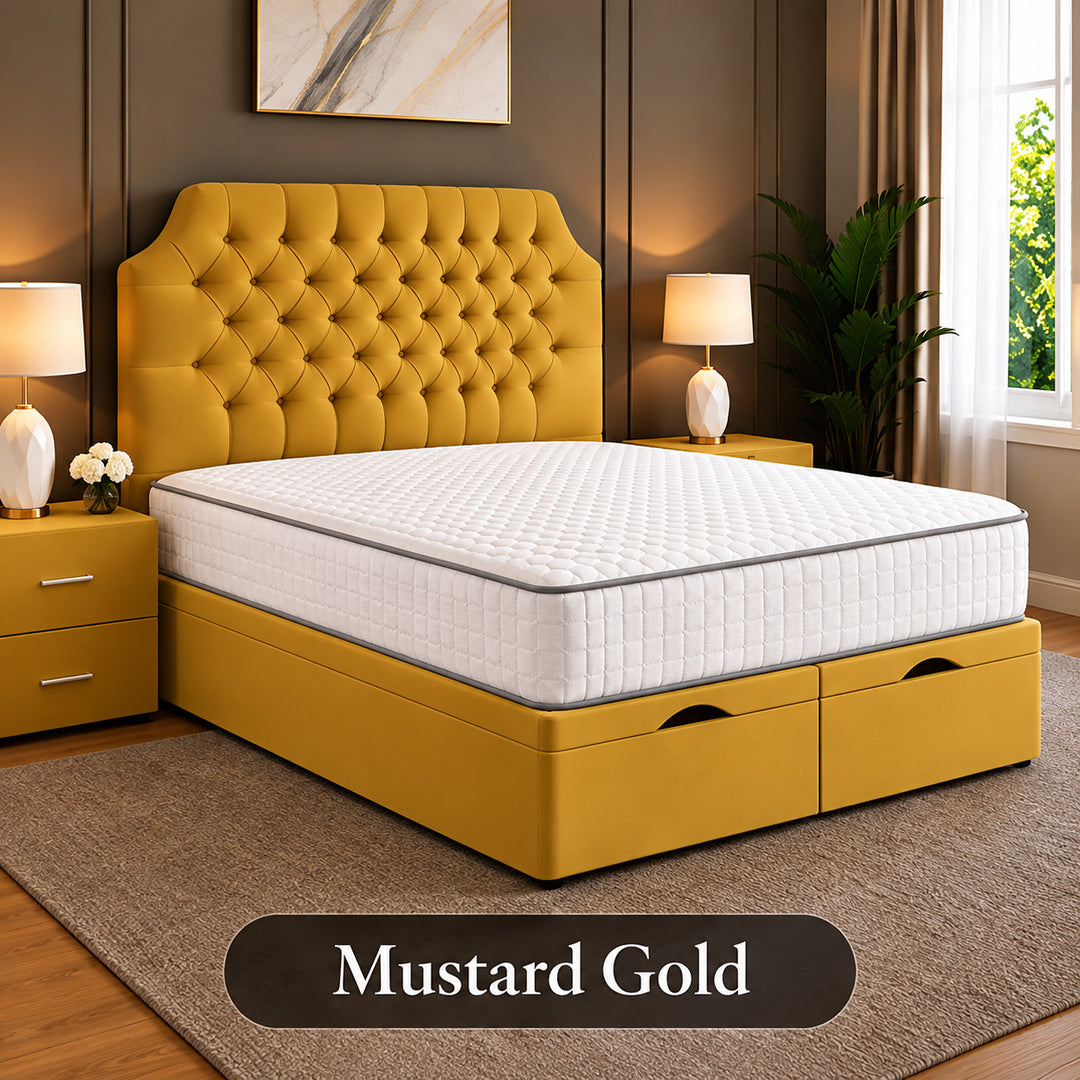 Monzo Chesterfield Tufted Divan Storage Ottoman Bed Frame
