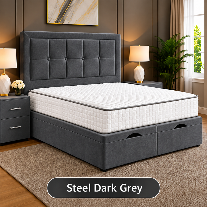 Maria Cubed Tufted Divan Storage Ottoman Bed Frame