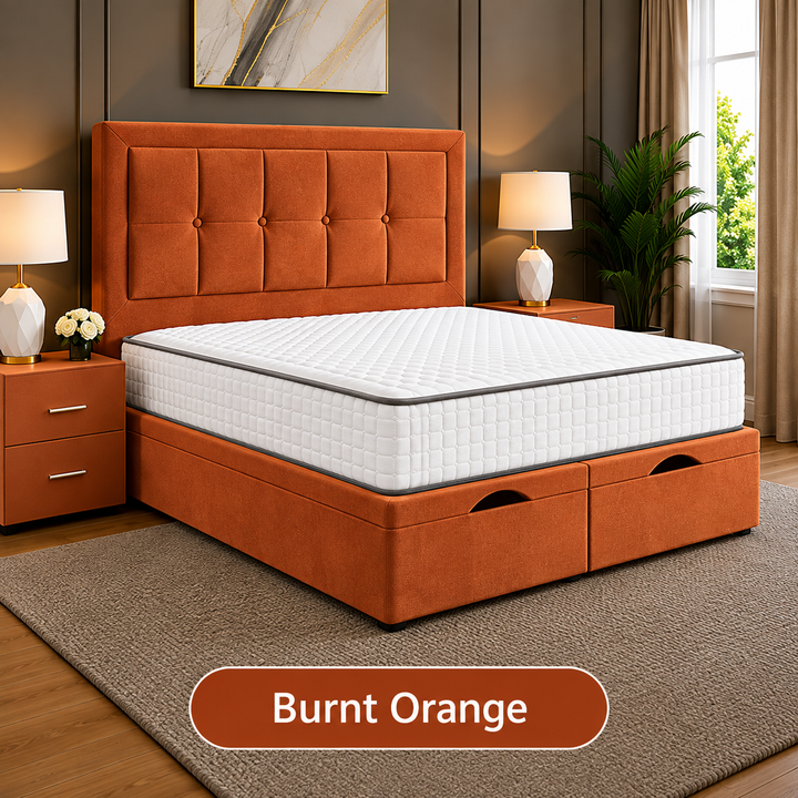 Maria Cubed Tufted Divan Storage Ottoman Bed Frame