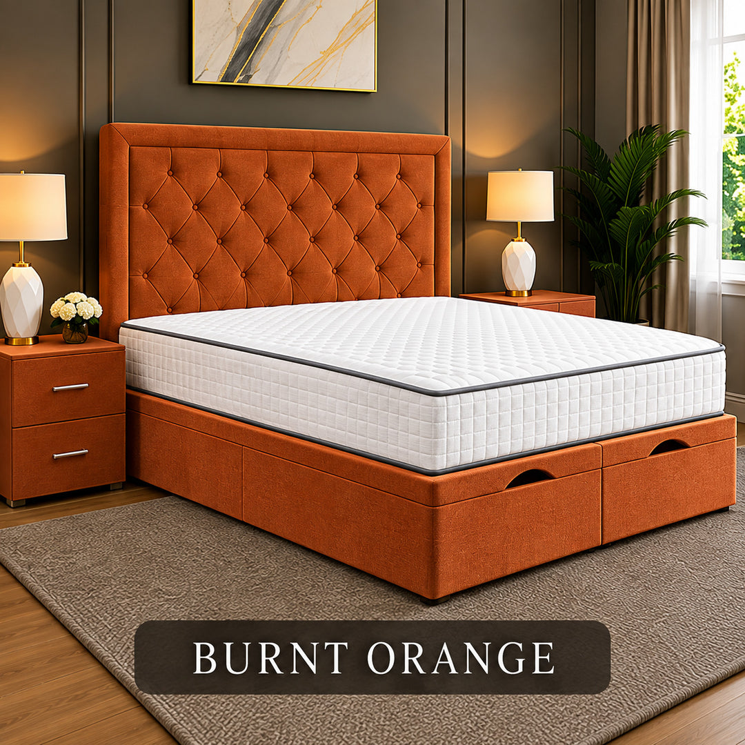 Milan Chesterfield Tufted Divan Storage Ottoman Bed Frame