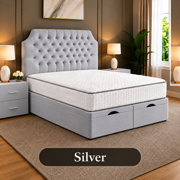 Monzo Chesterfield Tufted Divan Storage Ottoman Bed Frame