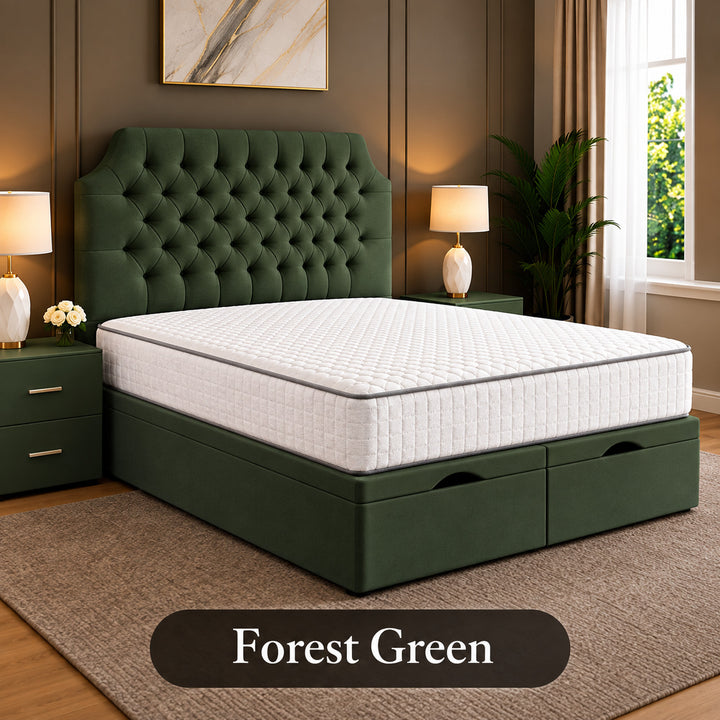 Monzo Chesterfield Tufted Divan Storage Ottoman Bed Frame