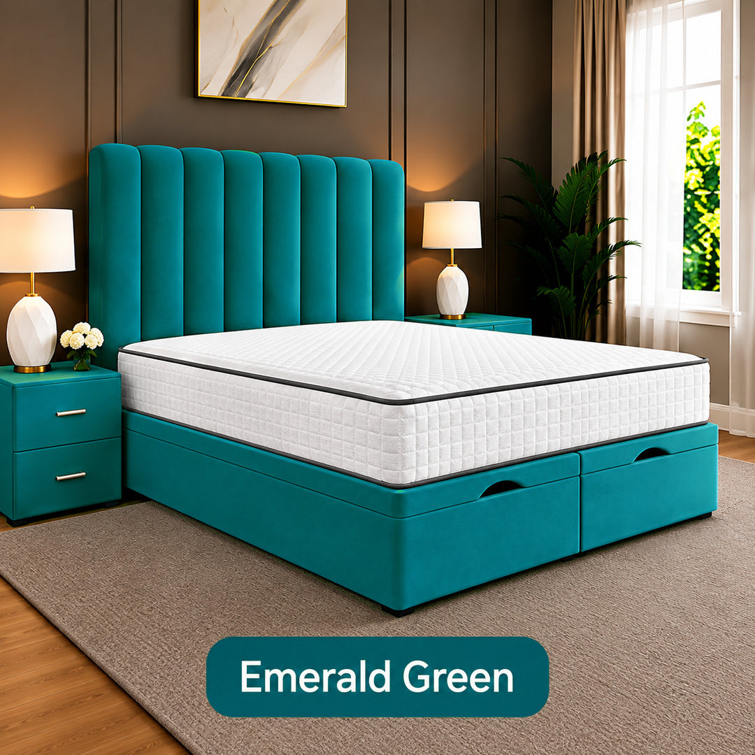 Safar Striped Divan Storage Ottoman Bed Frame