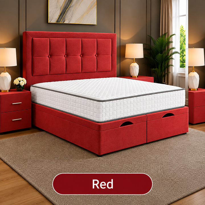 Maria Cubed Tufted Divan Storage Ottoman Bed Frame