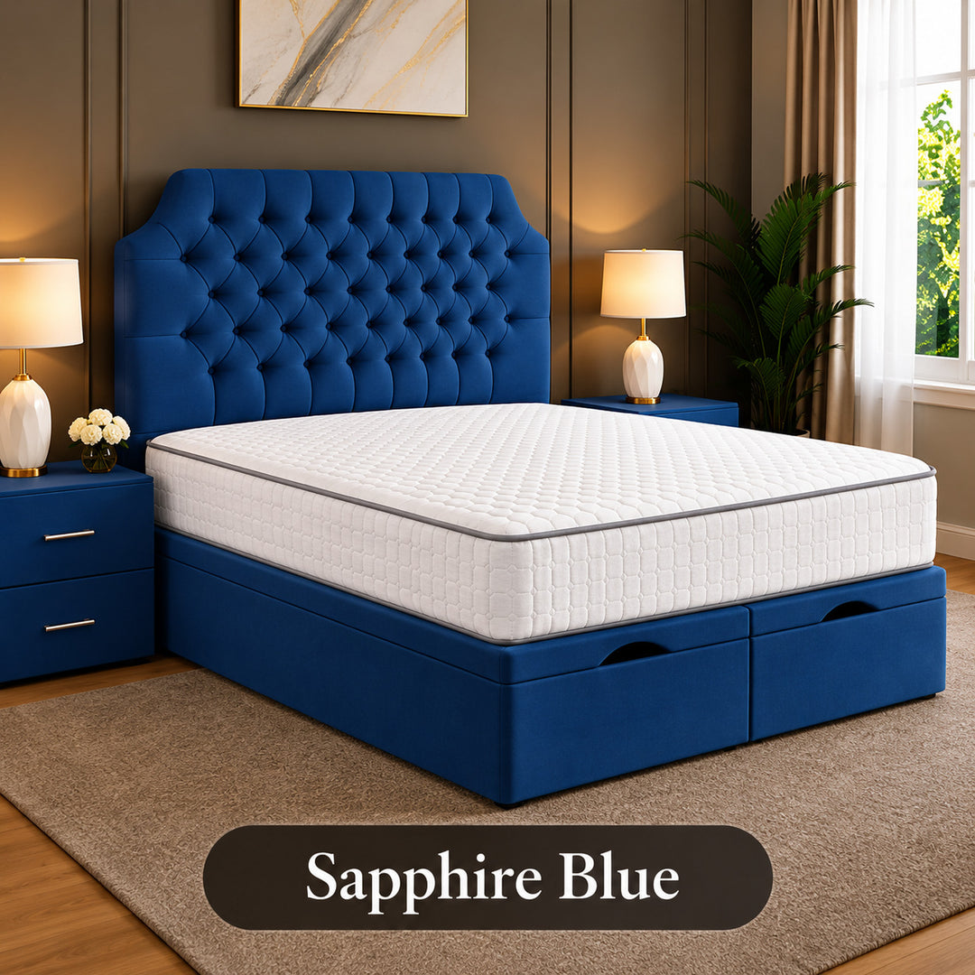 Monzo Chesterfield Tufted Divan Storage Ottoman Bed Frame