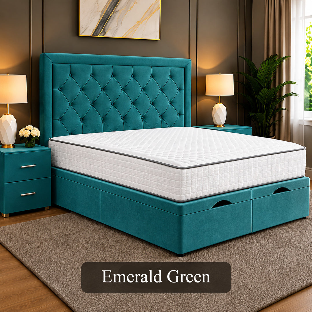 Milan Chesterfield Tufted Divan Storage Ottoman Bed Frame
