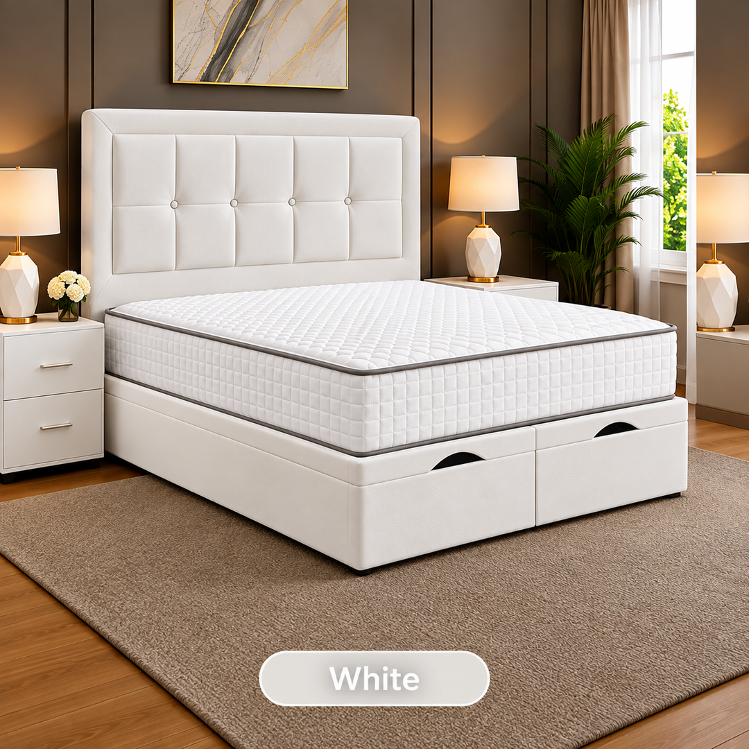 Maria Cubed Tufted Divan Storage Ottoman Bed Frame