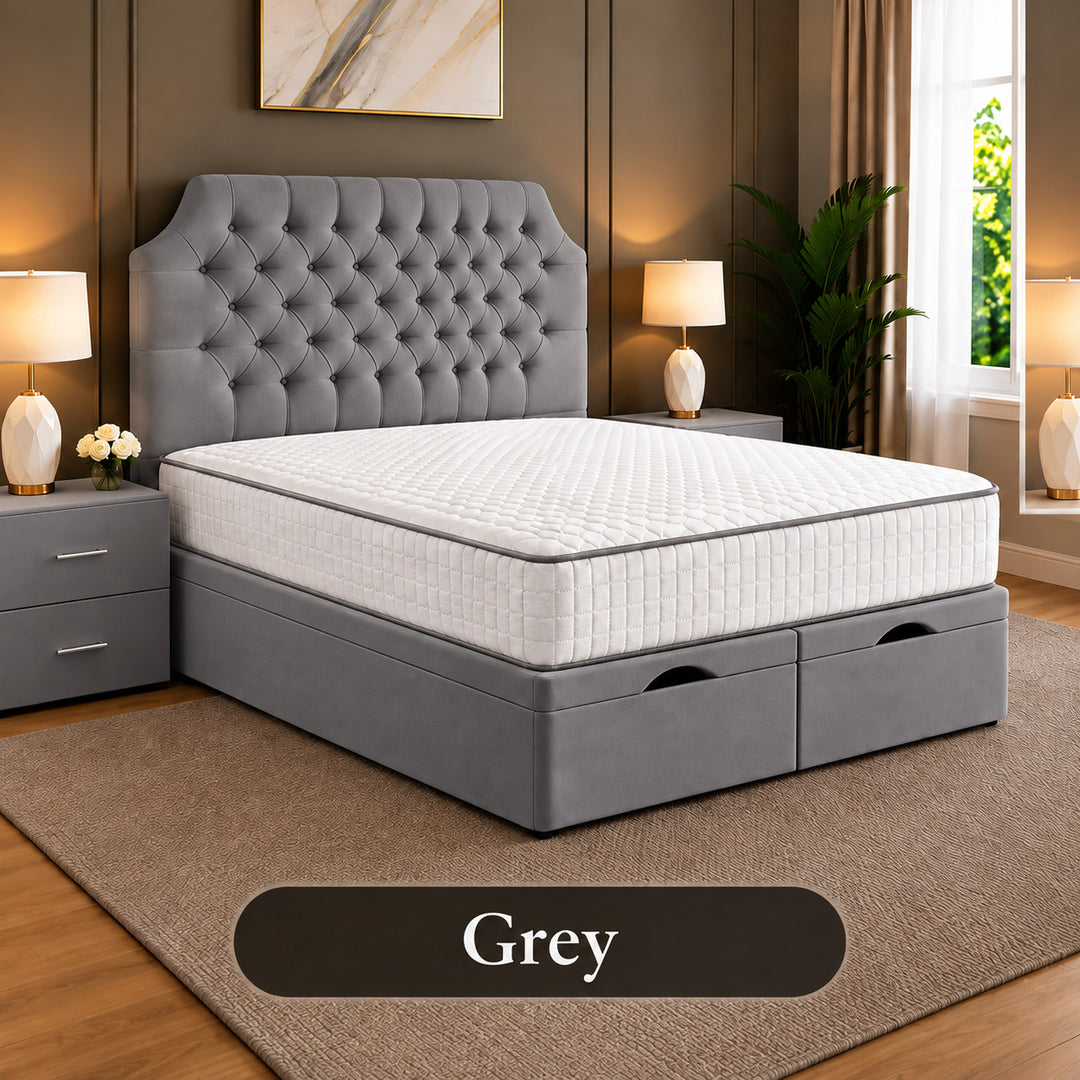 Monzo Chesterfield Tufted Divan Storage Ottoman Bed Frame