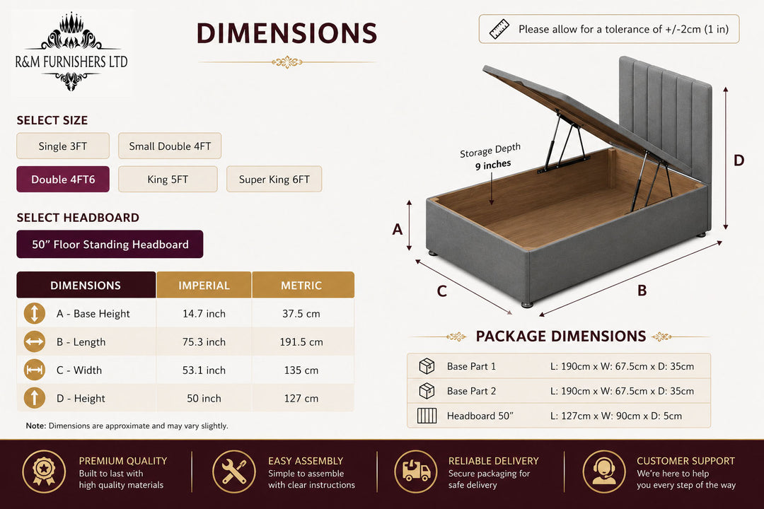 Vero Divan Storage Ottoman Bed Frame