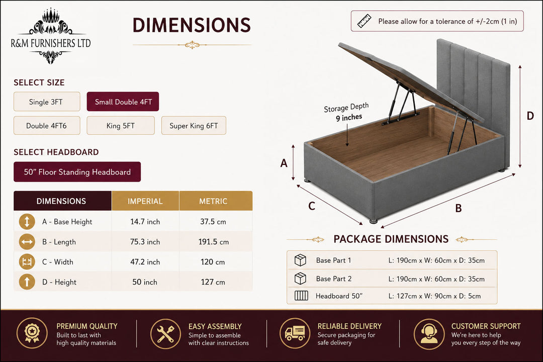 Vero Divan Storage Ottoman Bed Frame