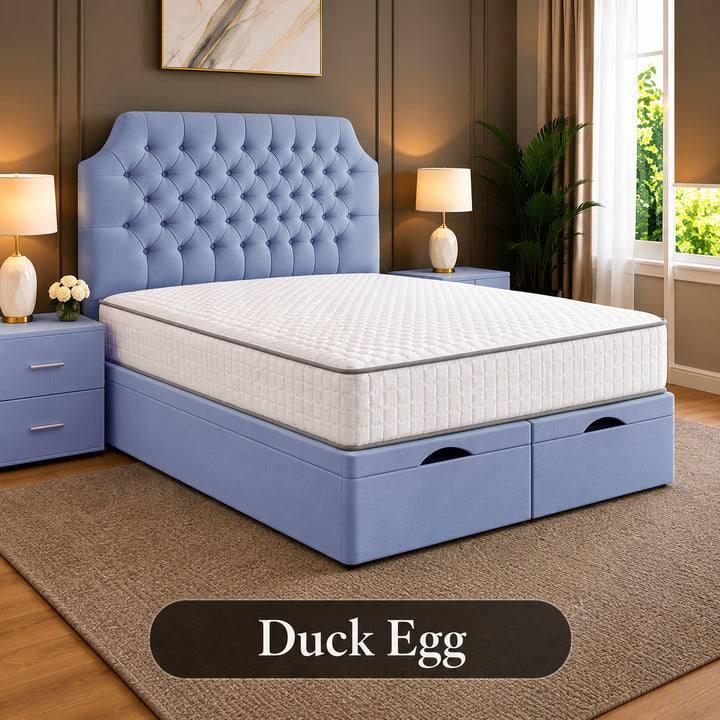 Monzo Chesterfield Tufted Divan Storage Ottoman Bed Frame