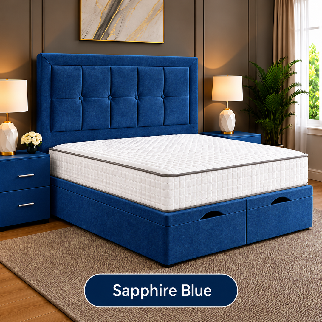 Maria Cubed Tufted Divan Storage Ottoman Bed Frame