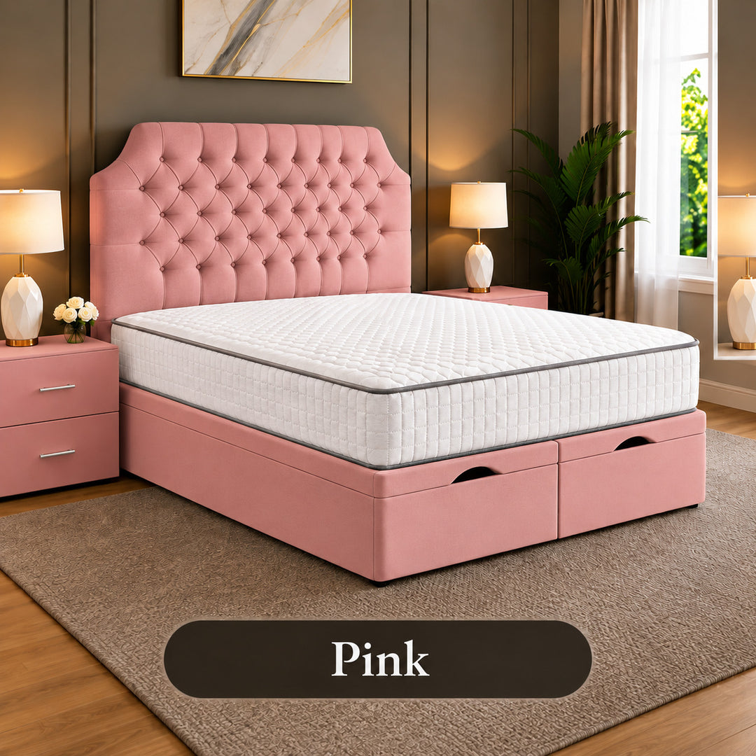 Monzo Chesterfield Tufted Divan Storage Ottoman Bed Frame