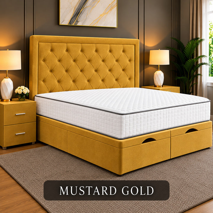 Milan Chesterfield Tufted Divan Storage Ottoman Bed Frame
