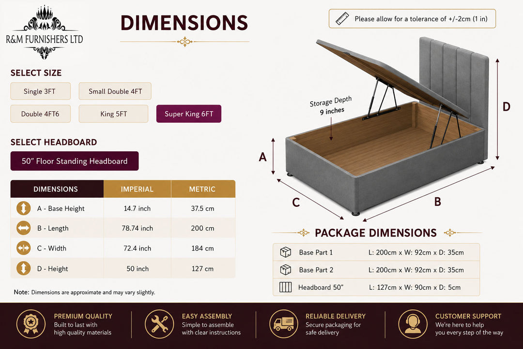 Vero Divan Storage Ottoman Bed Frame