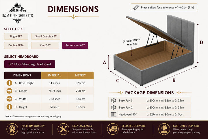 Vero Divan Storage Ottoman Bed Frame