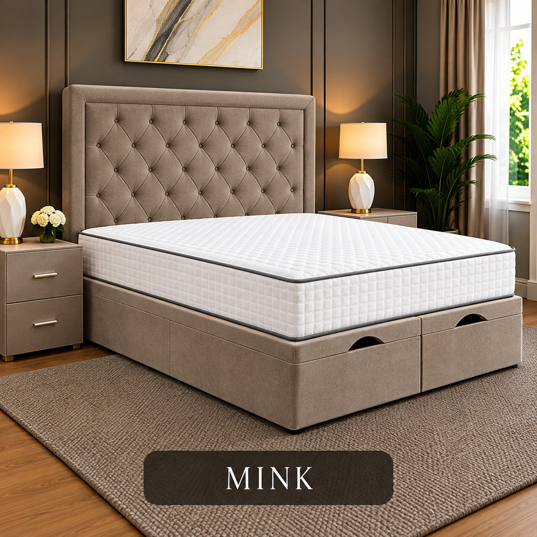 Milan Chesterfield Tufted Divan Storage Ottoman Bed Frame