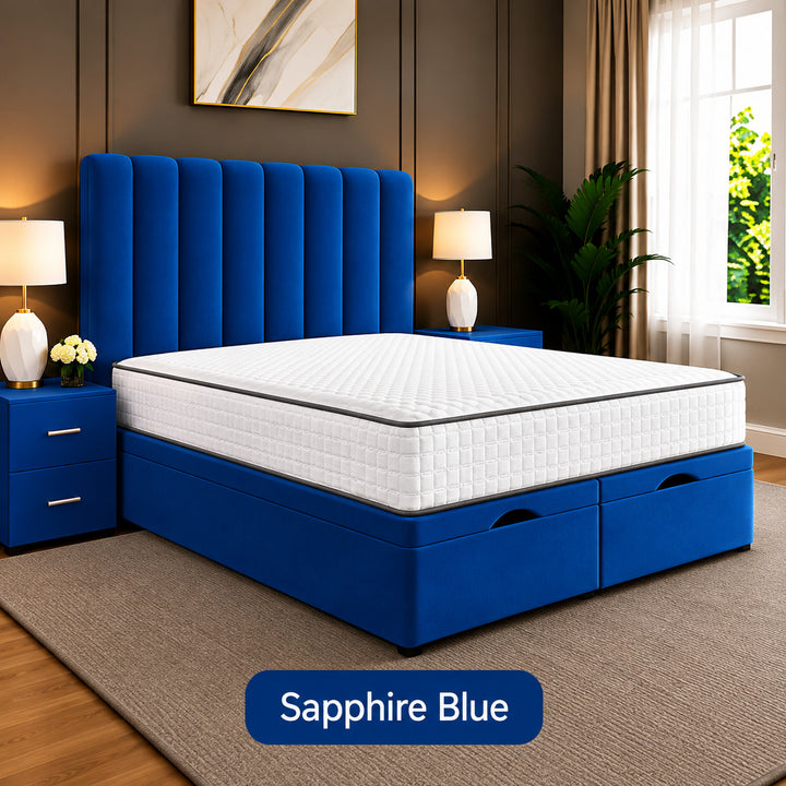 Safar Striped Divan Storage Ottoman Bed Frame