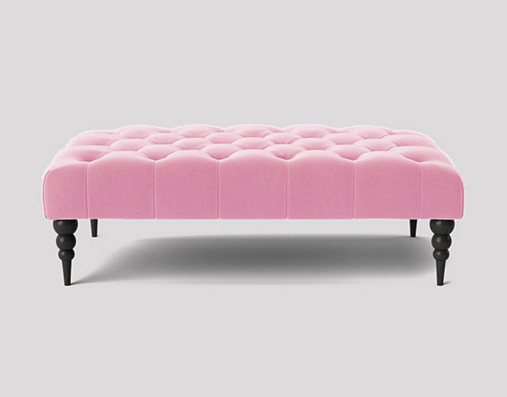 Alyana Rectangle Chesterfield Upholstered Footstool