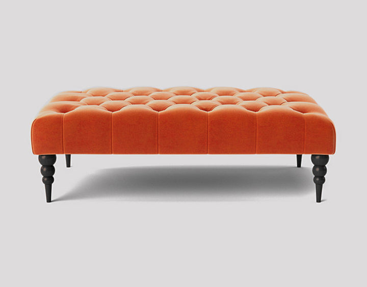 Alyana Rectangle Chesterfield Upholstered Footstool