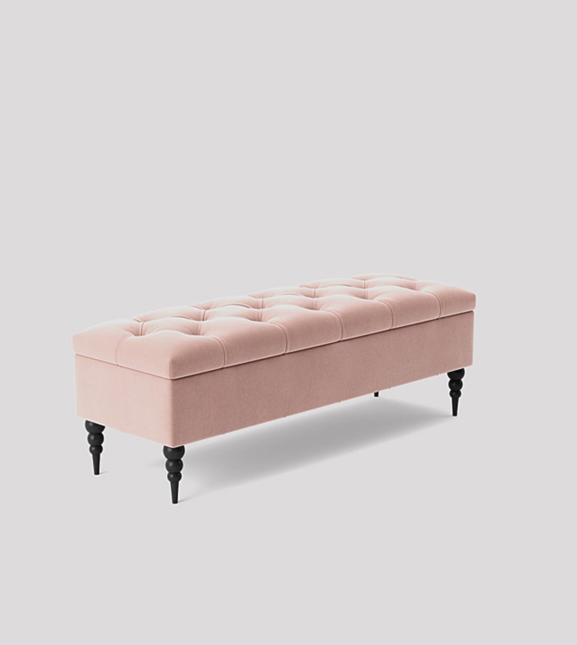 baby pink plush bench, Chesterfield shoe bench, shoe bench with storage, plush velvet upholstered coffee table, rectanalge footstool with storage, ottoman footstool, velvet end of bed bench, window seating bench, entry hallway bench, emerald green plush velvet bench, tufted ottoman bench
