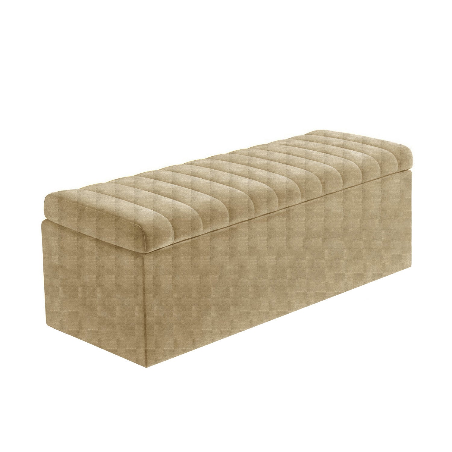 Large Safar Naples Ottoman Storage Box - Striped Upholstered Blanket Box