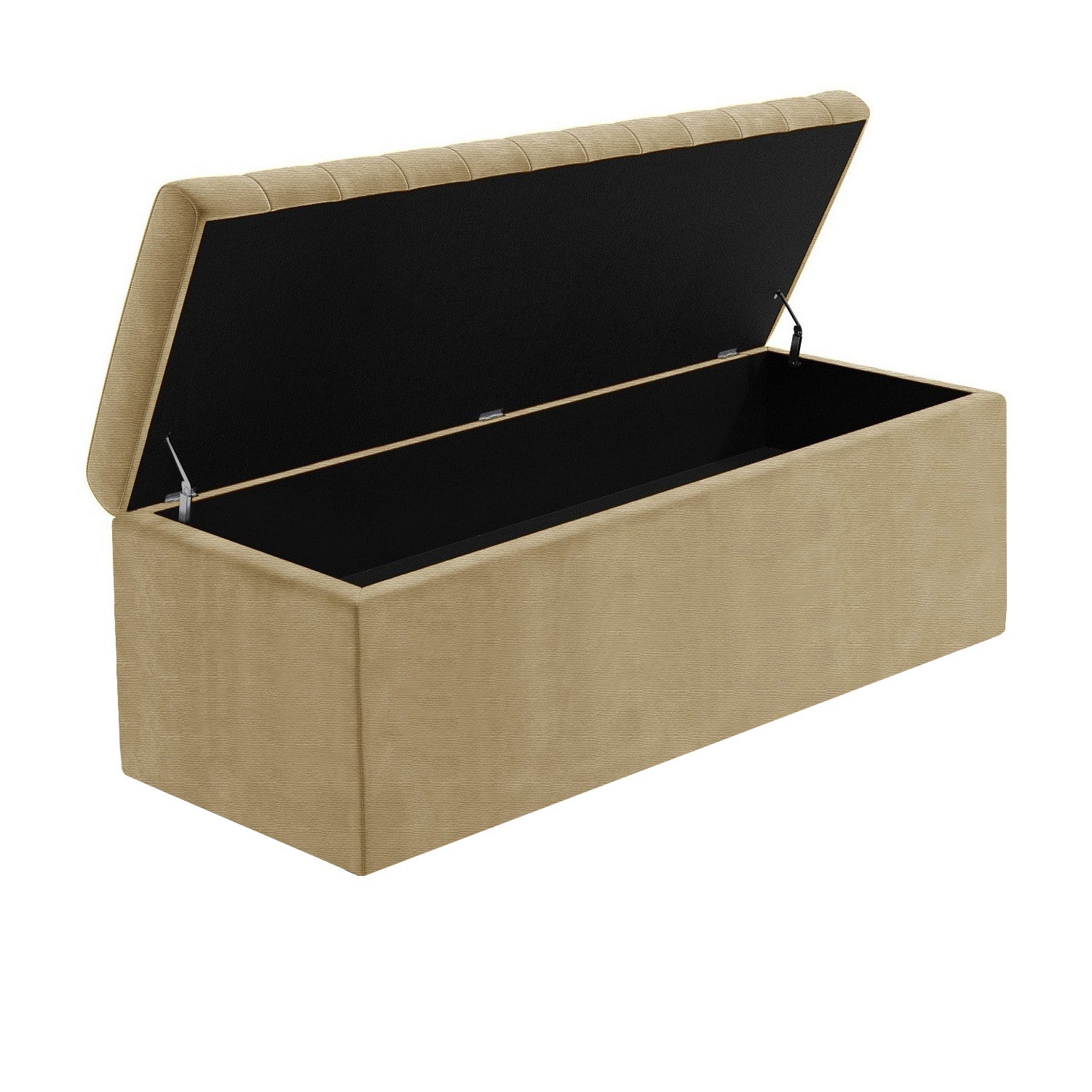 Large Safar Naples Ottoman Storage Box - Striped Upholstered Blanket Box