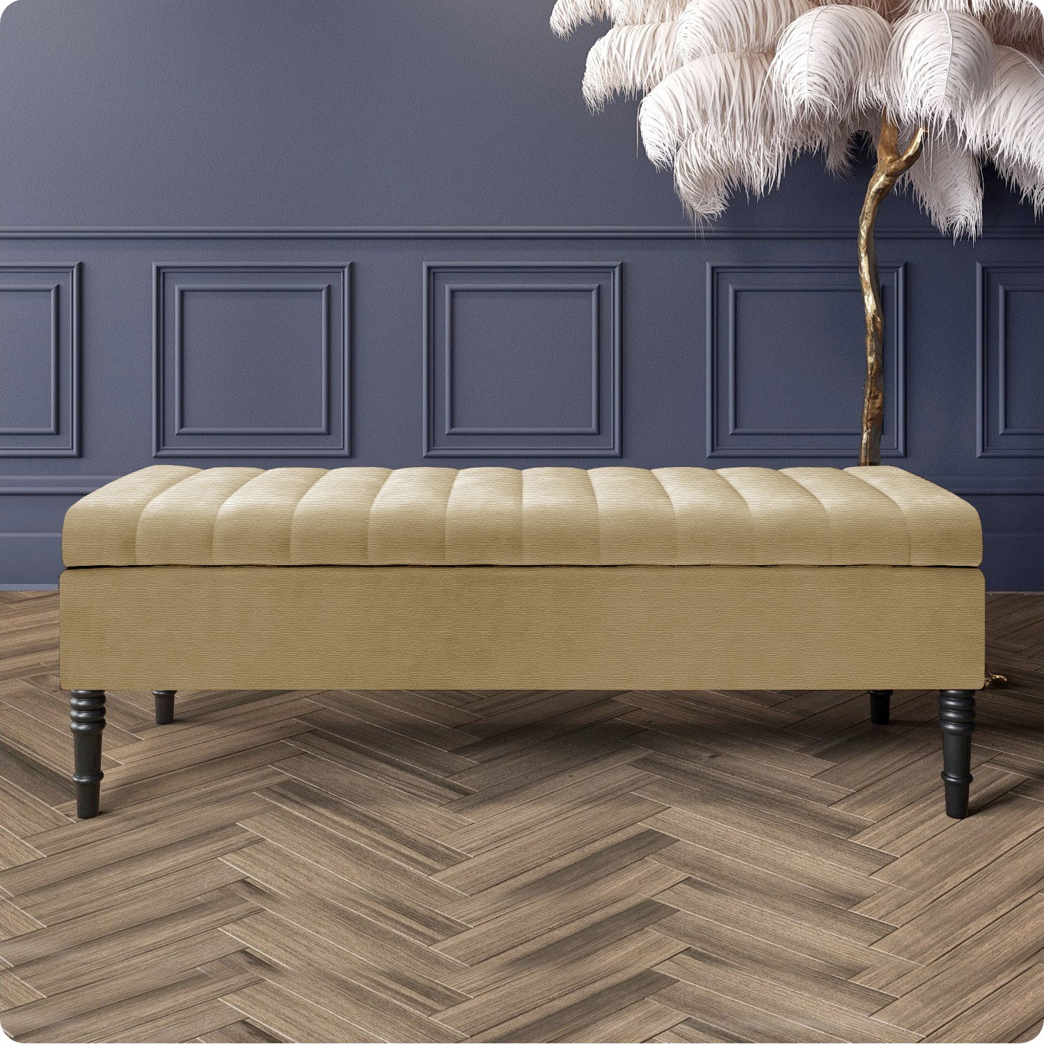 Safar Ottoman Storage Bench in Naples Fabric