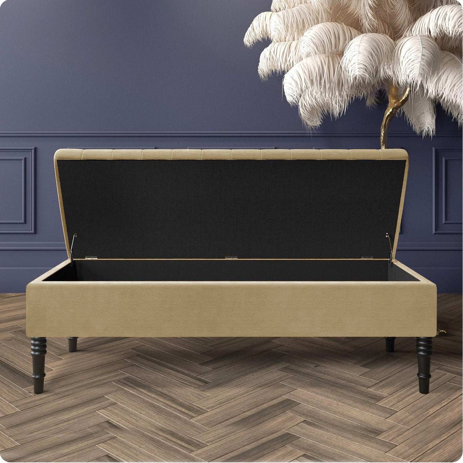 Safar Ottoman Storage Bench in Naples Fabric