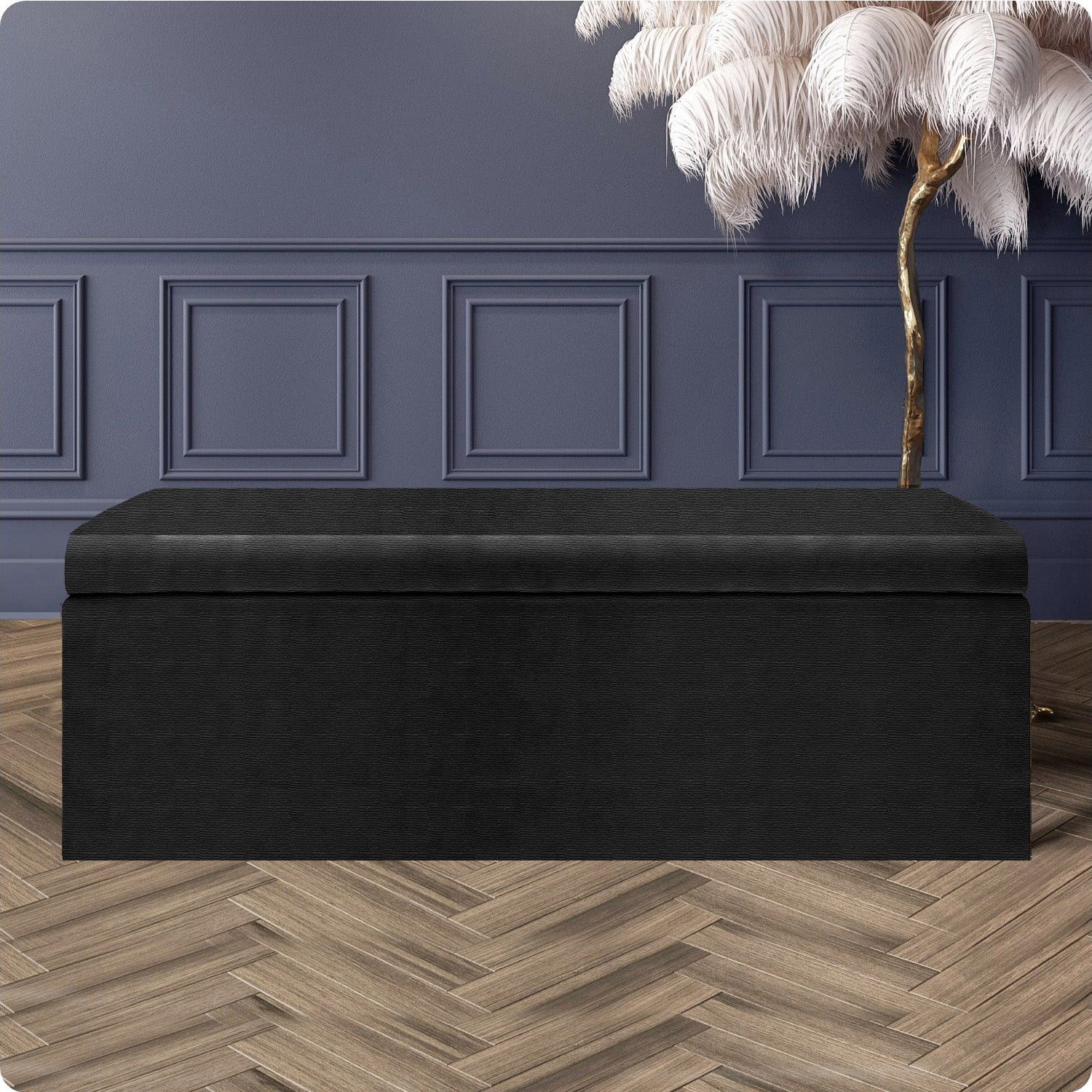 Safar Large Naples Ottoman Storage Box with Plain Lid