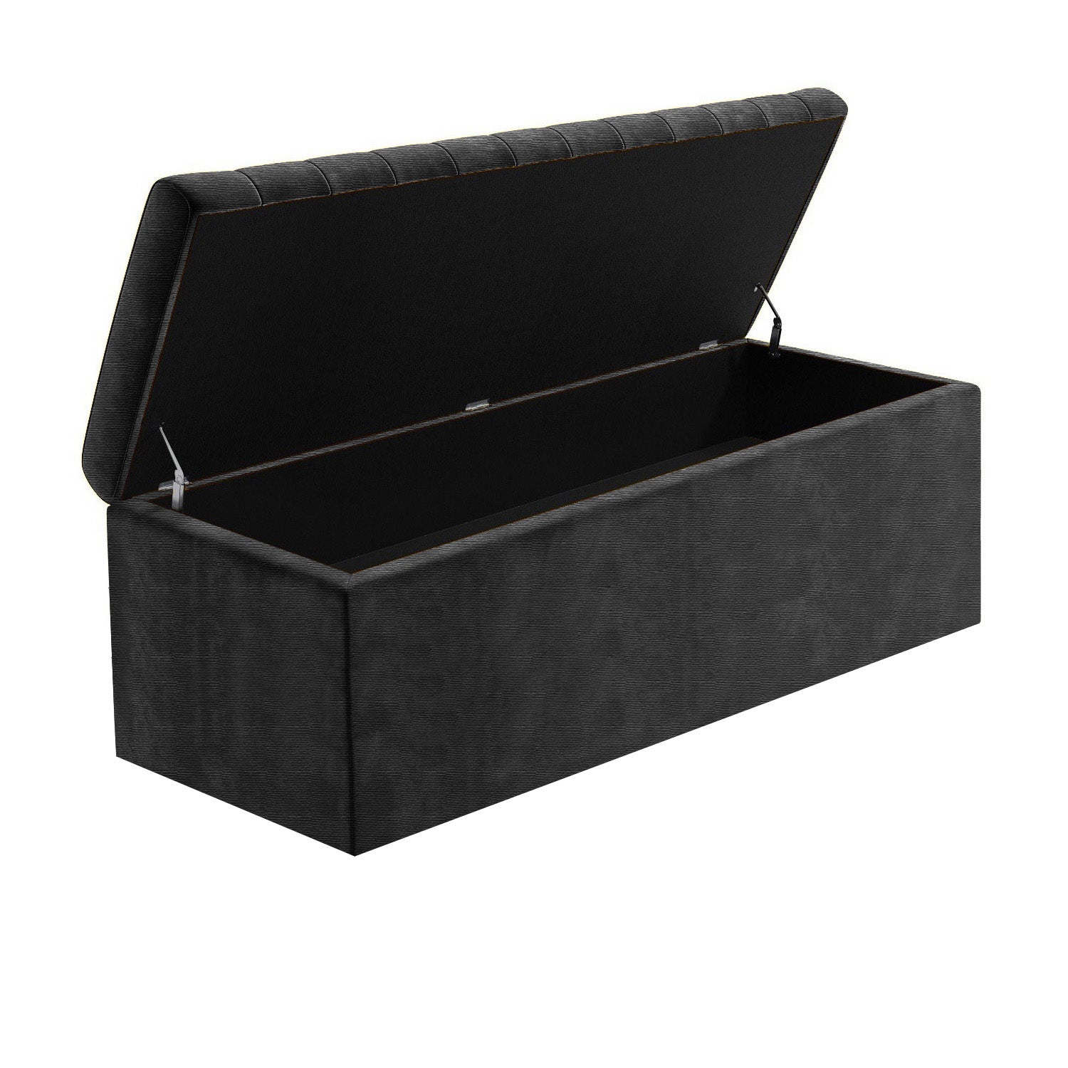 Large Safar Naples Ottoman Storage Box - Striped Upholstered Blanket Box