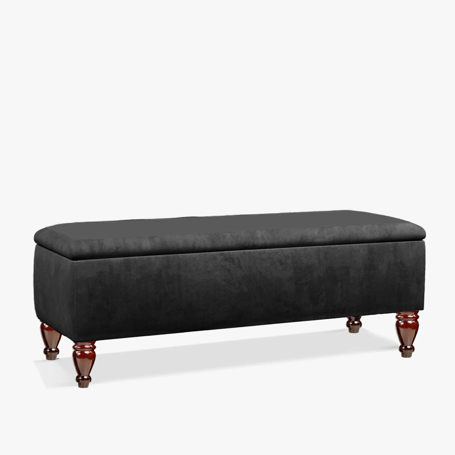 Black plush velvet bench, shoe storage bench, end of bed bench, plain ottoman bench with storage, window seating bench, velvet upholstered footstool, velvet end table, storage coffee table, hallway bench, ottoman storage box, rectangle ottoman footstool 