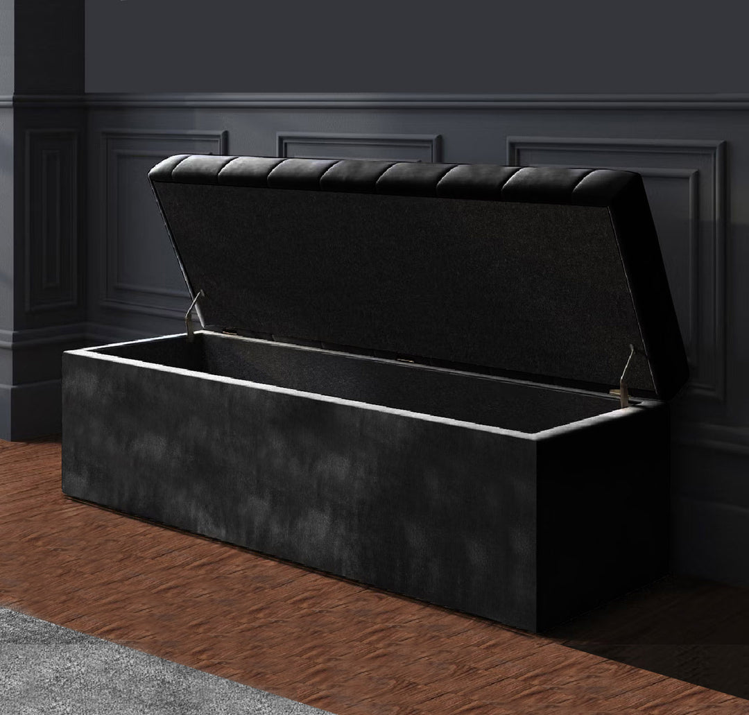 SD Plush Ottoman storage Box
