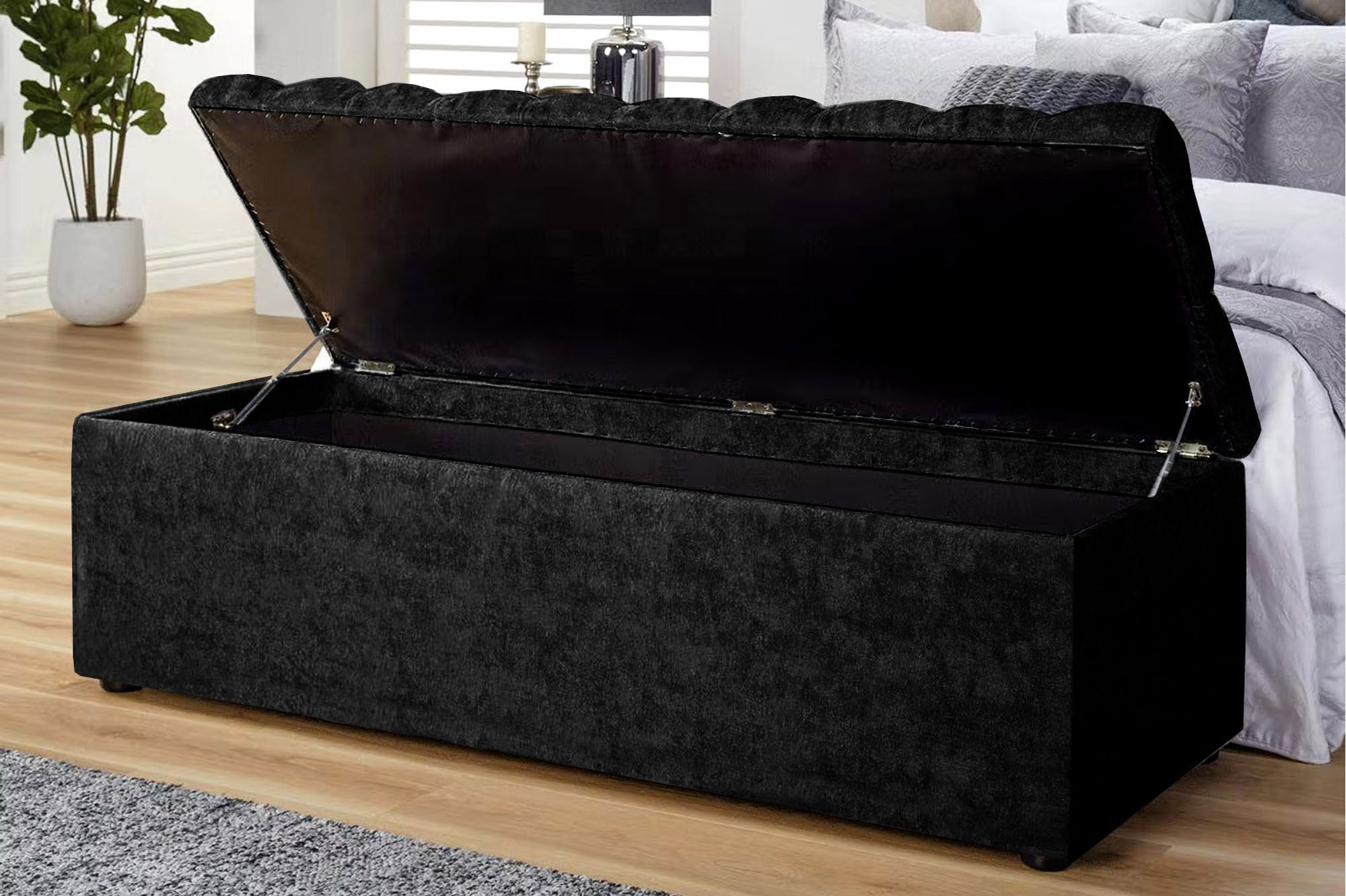 Chesterfield Ottoman Storage Box in Naples Velvet