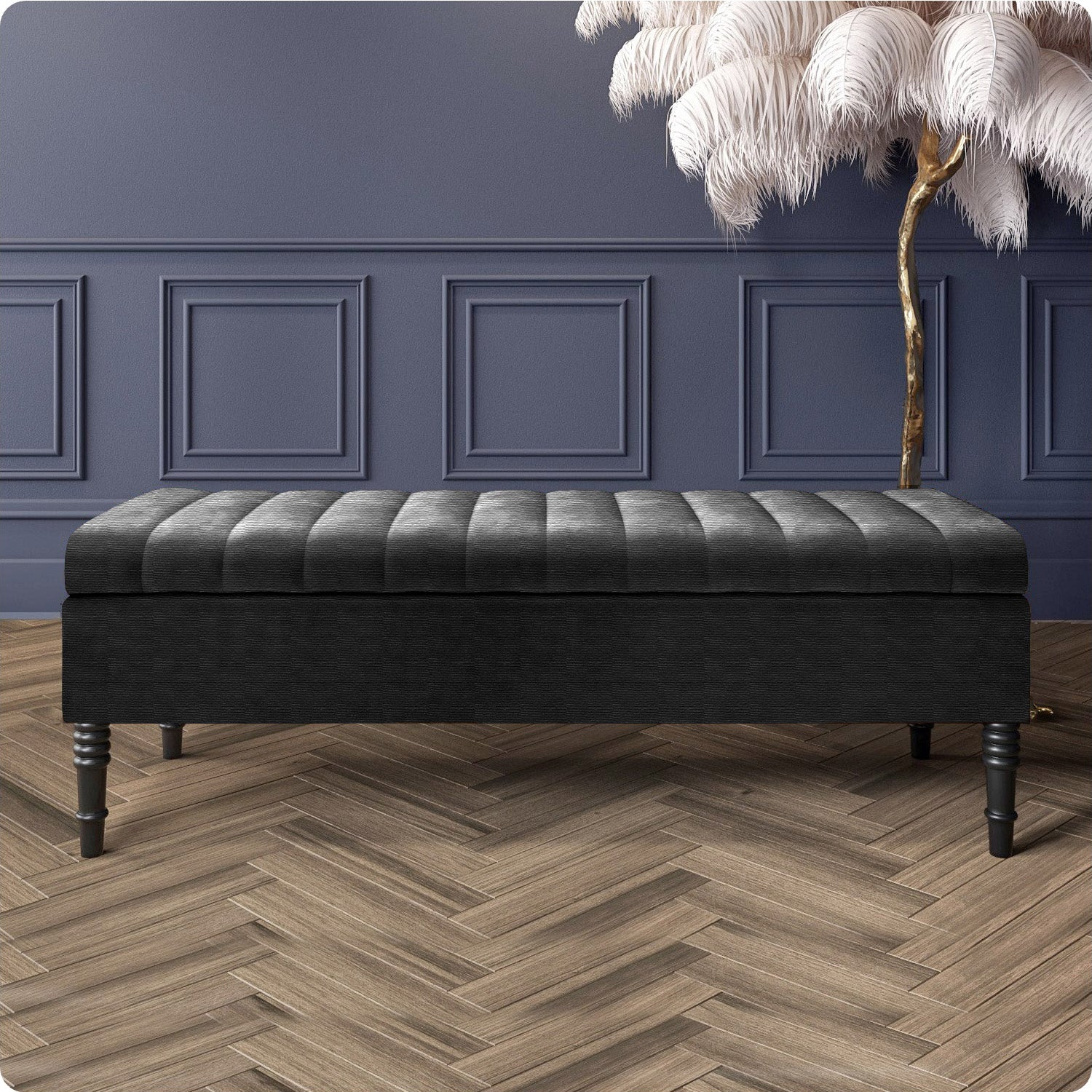 Safar Ottoman Storage Bench in Naples Fabric
