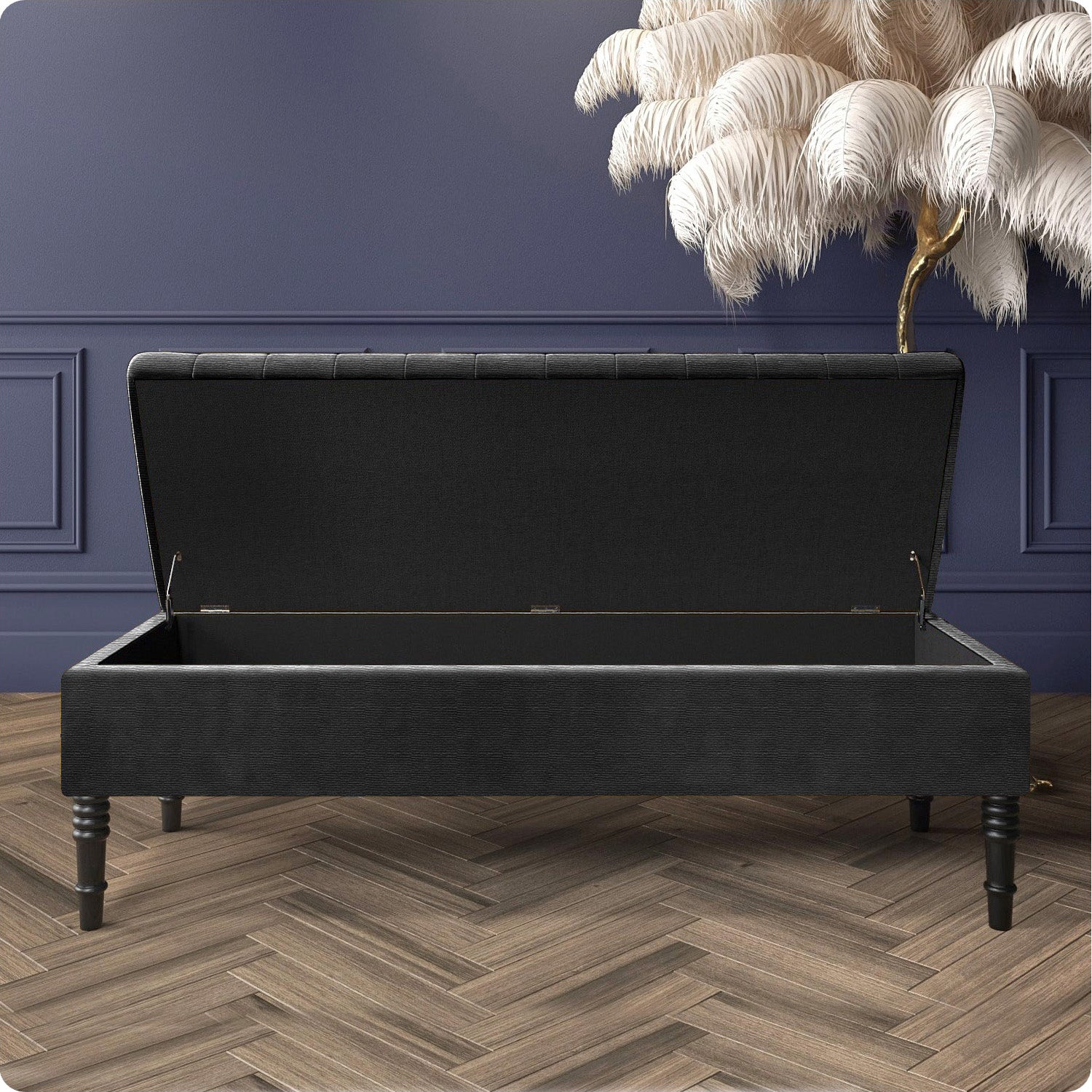Safar Ottoman Storage Bench in Naples Fabric