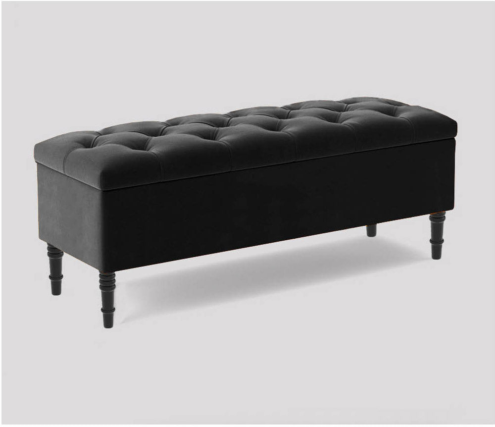Swiss Chesterfield Upholstered Footstool