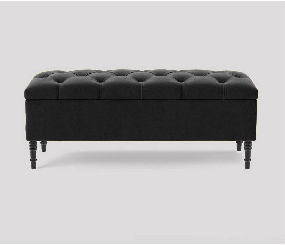 Swiss Chesterfield Upholstered Footstool