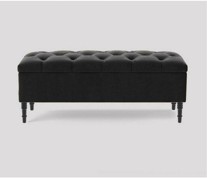 Swiss Chesterfield Upholstered Footstool