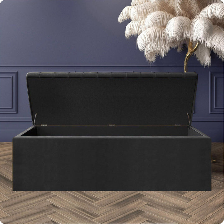 Safar Large Ottoman Storage Box - Upholstered Blanket Box